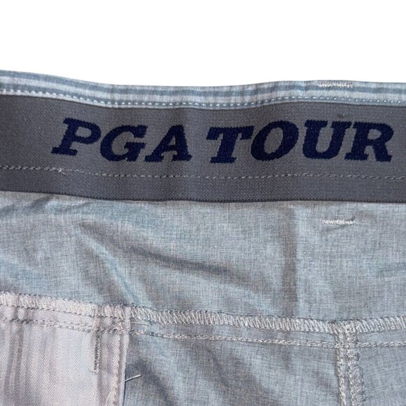 PGA Tour Mens Moisture Wicking Striped Golf Shorts-Gray/Blue-Sz 42-GUC - Picture 7 of 8